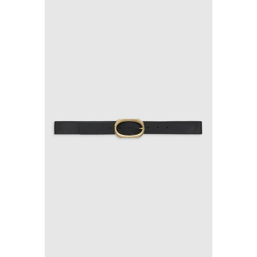 ANINE BING Signature Link Belt in Black/gold at Nordstrom, Size X-Small/small | Nordstrom