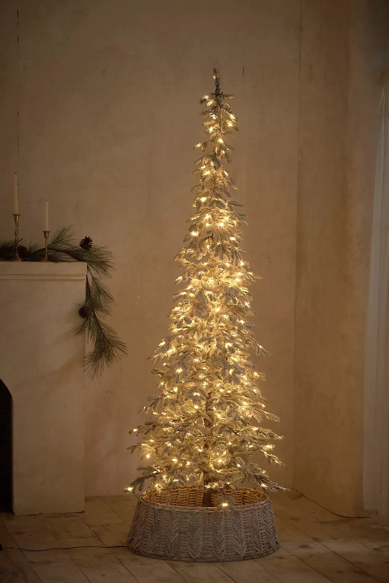 Faux Snowy Pre-Lit Floor Length Alpine Fir | Terrain