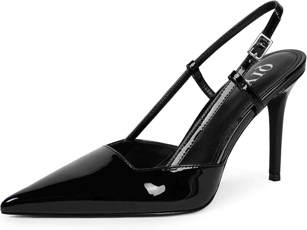 Closed Toe Slingback Heels Women Pumps Strappy Pointed Toe Stiletto Heels for Women Wedding Party... | Amazon (US)