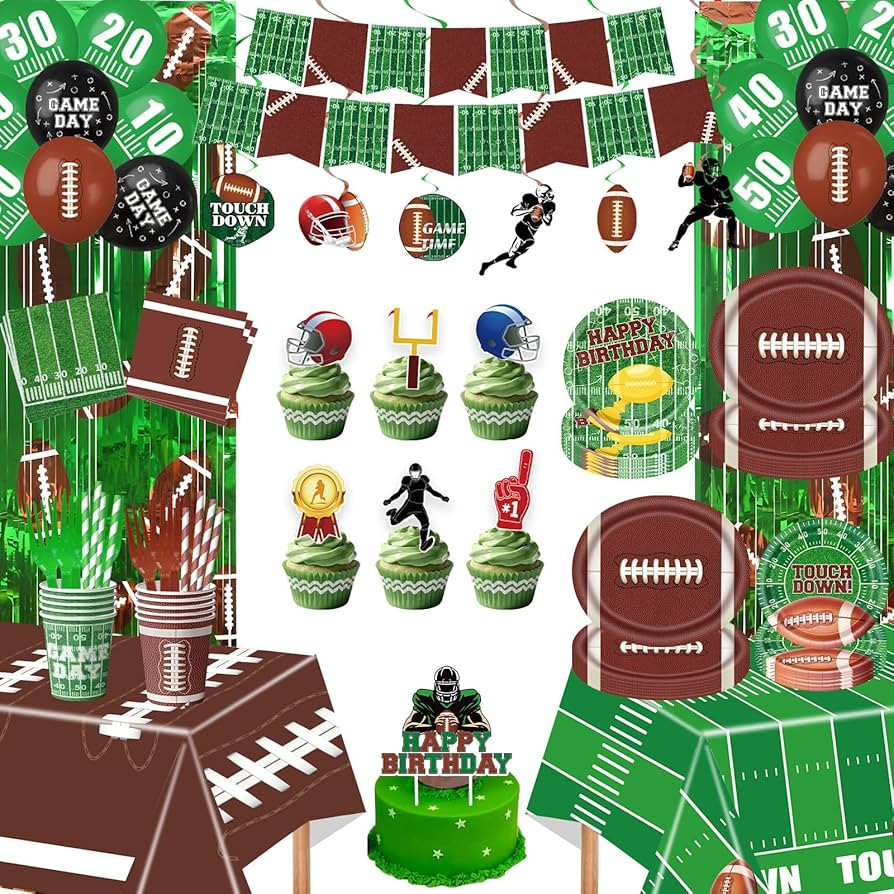 Decoraciones de fiesta de fútbol para eventos de día de juego y portón trasero, 220 piezas de ... | Amazon (US)