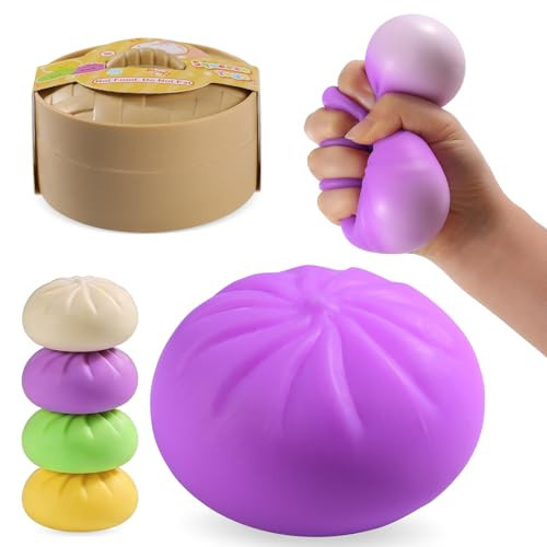 Dumpling Squishy Mystery Box, Dumplings Squeeze Stress Balls for Kids & Adults, Sensory Fidget Toys for Anxiety Relief, Crazy Fun Squishy Dumpling Ideal Gift for Boys,Girls,Teens(Purple) | Amazon (US)