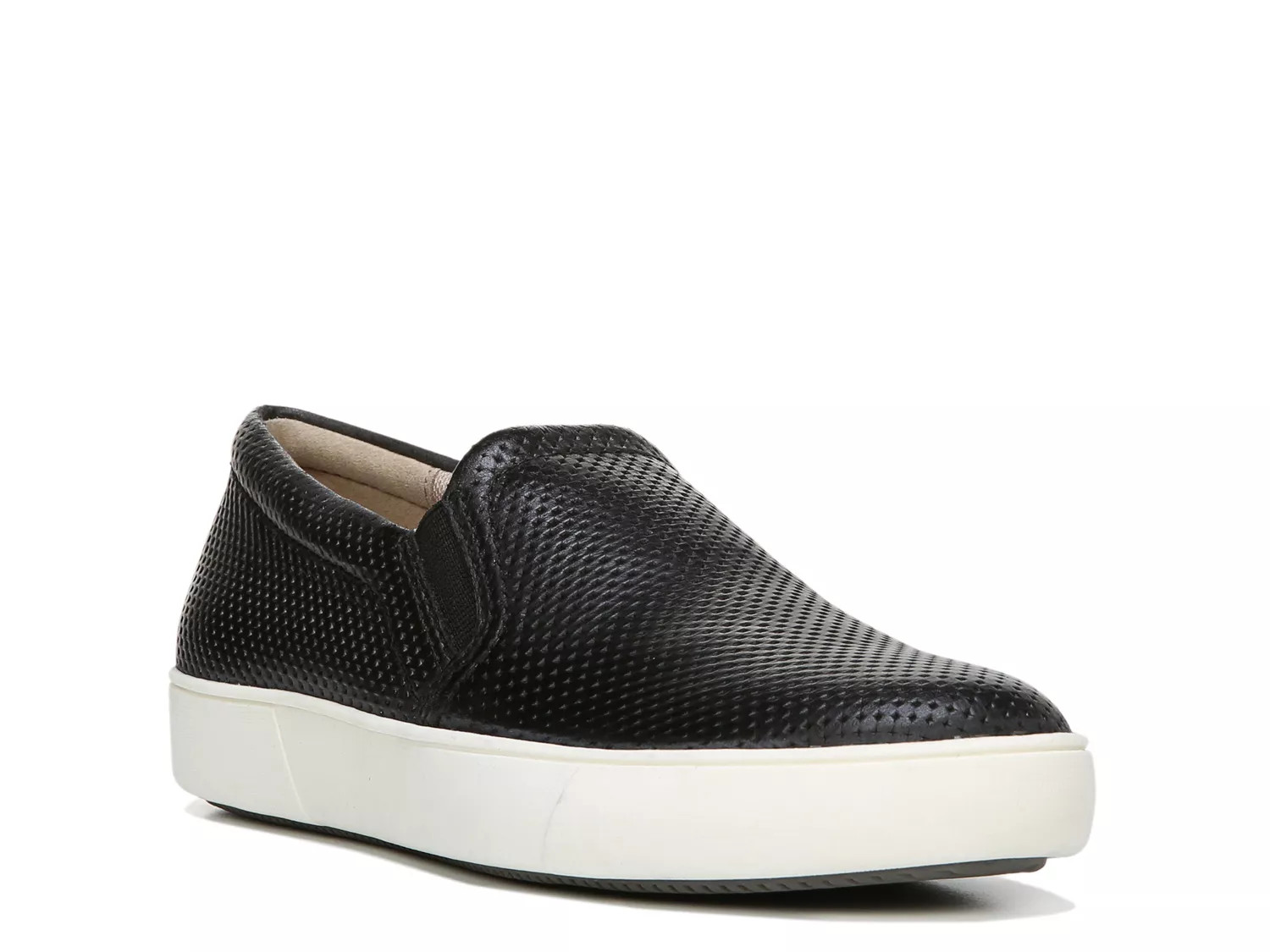 Naturalizer Wide Width Marianne SlipOn Sneaker | Women's | Black Perforated Leather | Size 7.5 | Slip-Ons | Sneakers | DSW