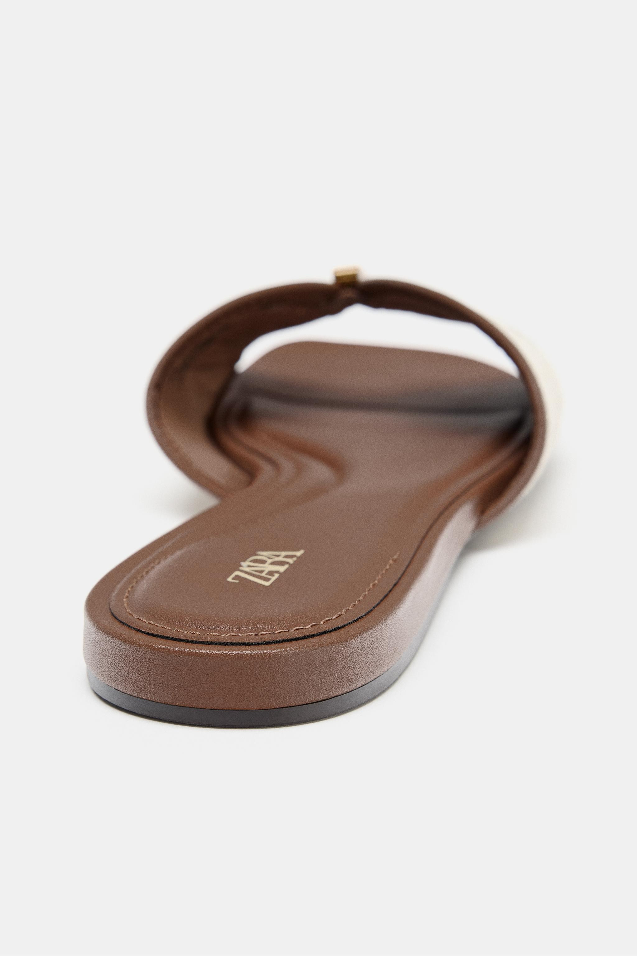 FLAT SANDALS WITH METAL DETAIL | Zara US