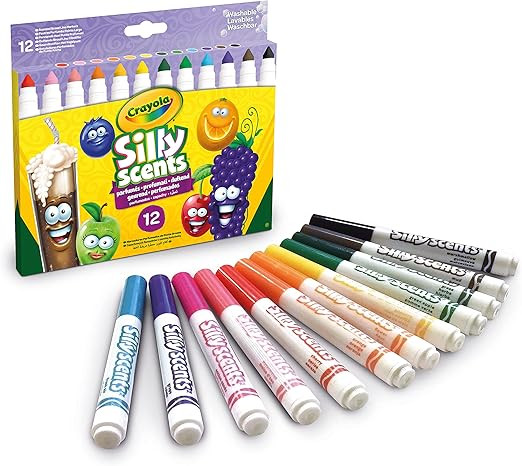 Crayola Silly Scents Broadline Washable Markers - Assorted Colours (Pack of 12) | Unique Sweet Sc... | Amazon (US)