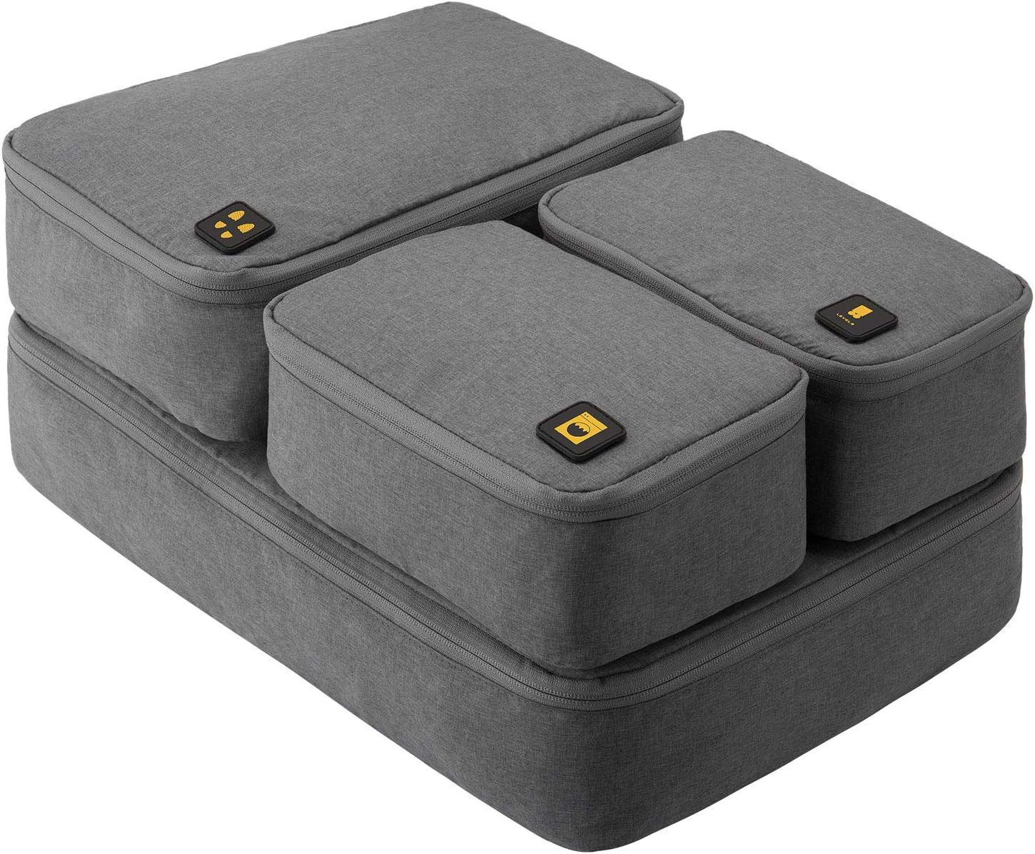 LEVEL8 Packing Cubes, 4 Set Luggage Packing Organizers for Travel Accerssories - Grey | Amazon (US)