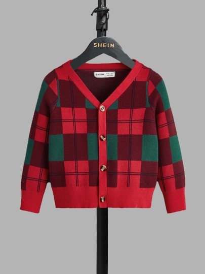 SHEIN Toddler Boys Plaid Pattern Cardigan
   
      SKU: sk2209020415074087
          (4 Reviews)... | SHEIN