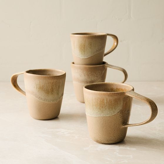 Oyku Stoneware Mug, Putty, Set of 8 | West Elm (US)