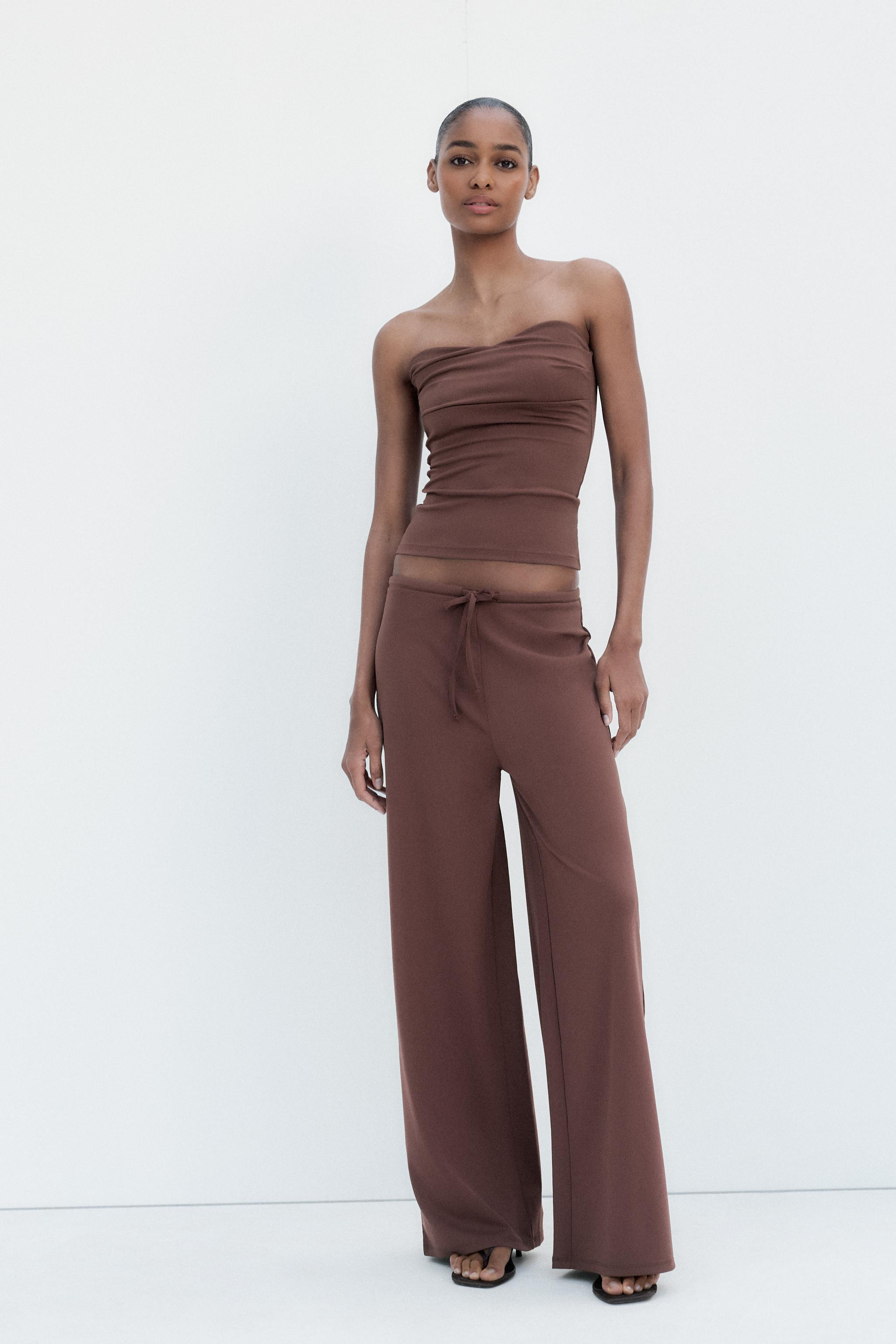 TEXTURED STRAIGHT LEG PANTS | Zara US