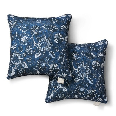 MARTHA STEWART Distressed Jacobean Indoor Outdoor Decorative Pillow 2-Pack, UV Fade Resistant, Wa... | Target