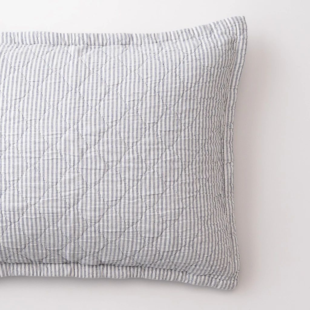 Diamond Ticking Quilted Pillow Sham | Schoolhouse