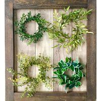 2 Mini Candle Wreath, Handmade Boxwood Smilax Peppergrass Pillar Farmhouse Wreath | Etsy (US)