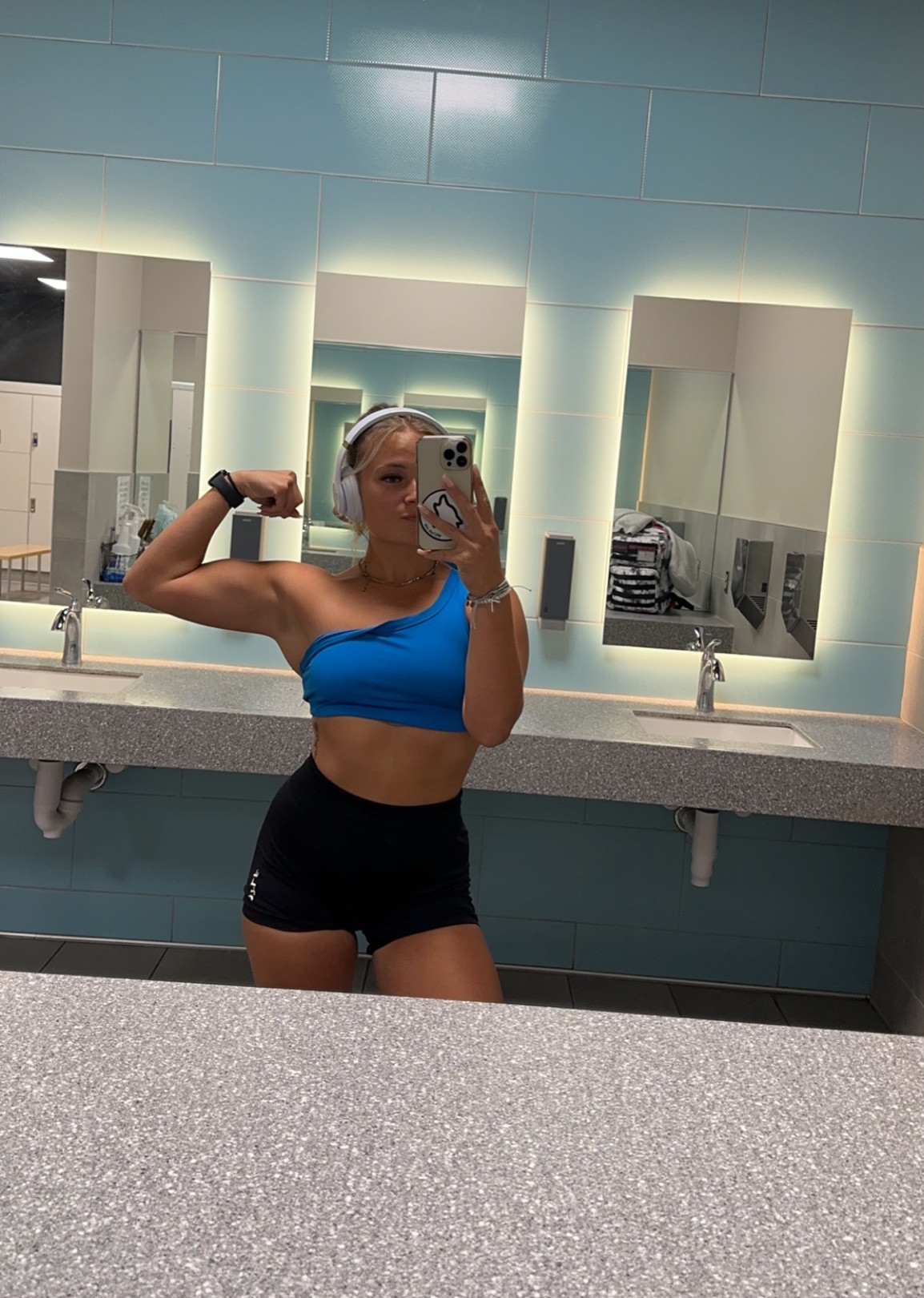 Obessed with the one shoulder sports bra !!! 

Shorts are TLF (code TLF-MADDI) 

#LTKSale #LTKSeasonal #LTKFind