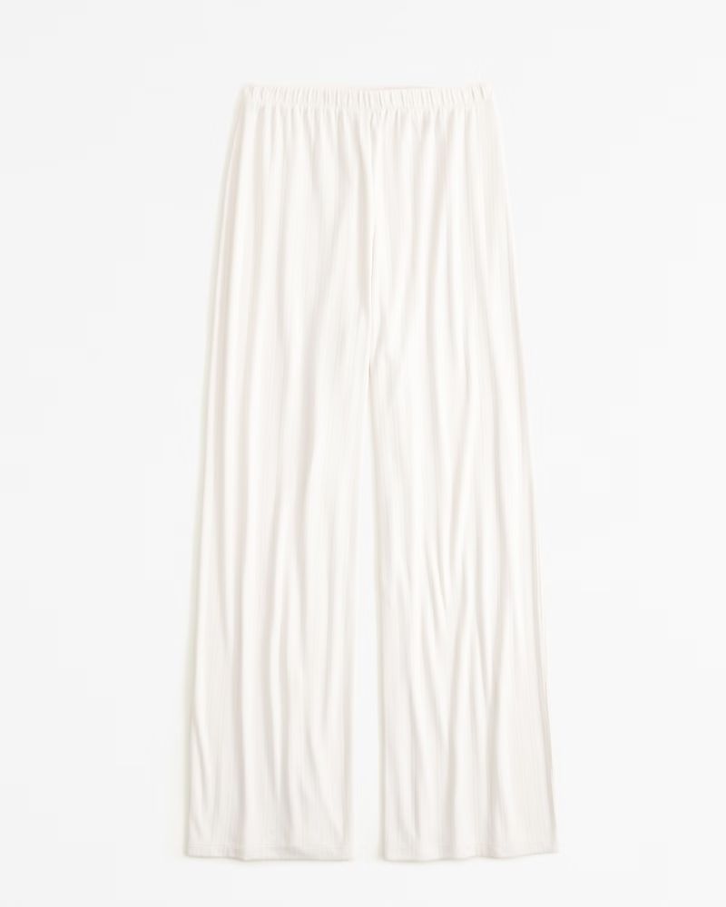 Lounge Pointelle Wide Leg Pant | Abercrombie & Fitch (US)
