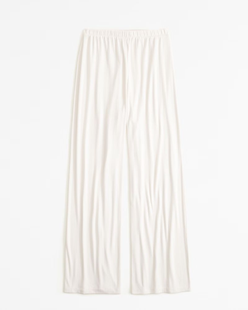 Lounge Pointelle Wide Leg Pant | Abercrombie & Fitch (US)