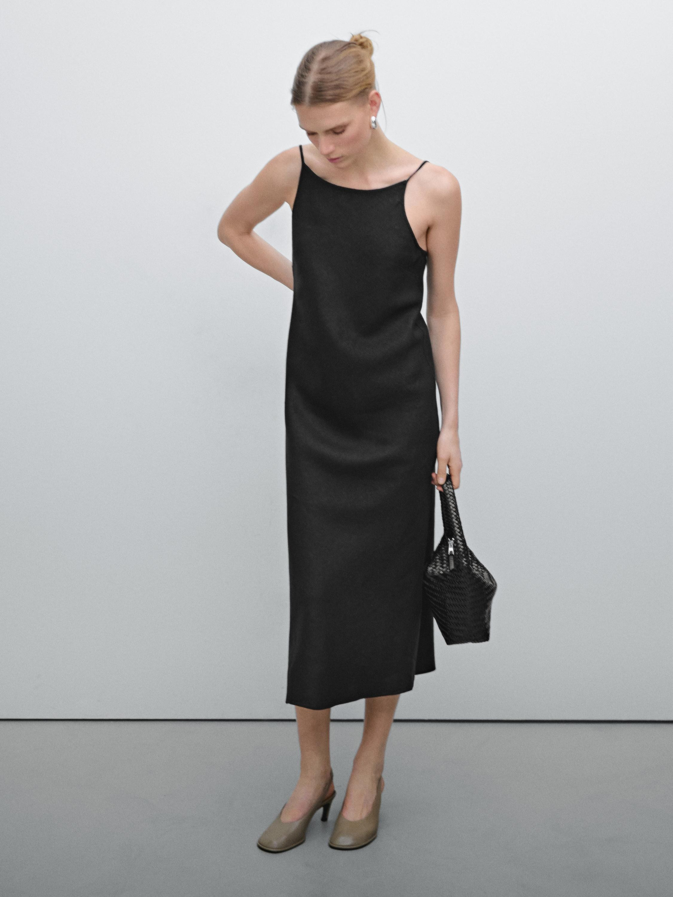 100% linen halter midi dress
    
 $160.00  Add to basket  SELECT SIZE | Massimo Dutti US