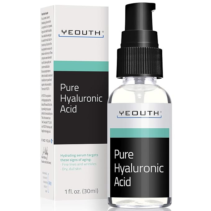 100% Pure Hyaluronic Acid Serum for Face, Hydrating Serum for Face, Wrinkles, Dark Spots & Dull S... | Amazon (US)
