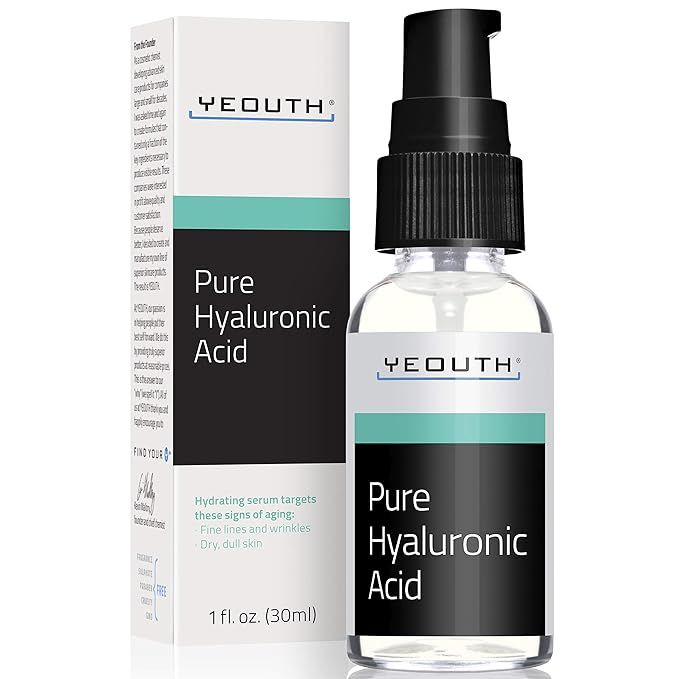 YEOUTH Hyaluronic Acid Serum for Face - 100% Pure Hyaluronic Acid - Restore Healthy Moisture Leve... | Amazon (US)