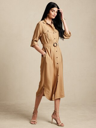 Utility Maxi Shirtdress | Banana Republic Factory