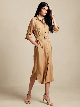 Utility Maxi Shirtdress | Banana Republic Factory