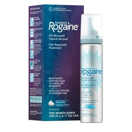 Women's Rogaine 5% Minoxidil Foam, Unscented, 2-Month Supply | Walmart (US)