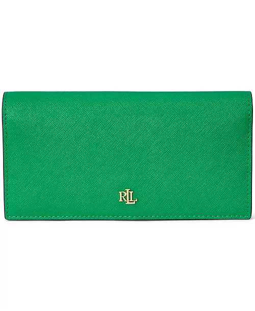 Crosshatch Leather Slim Snapped-Closure Wallet | Macy's