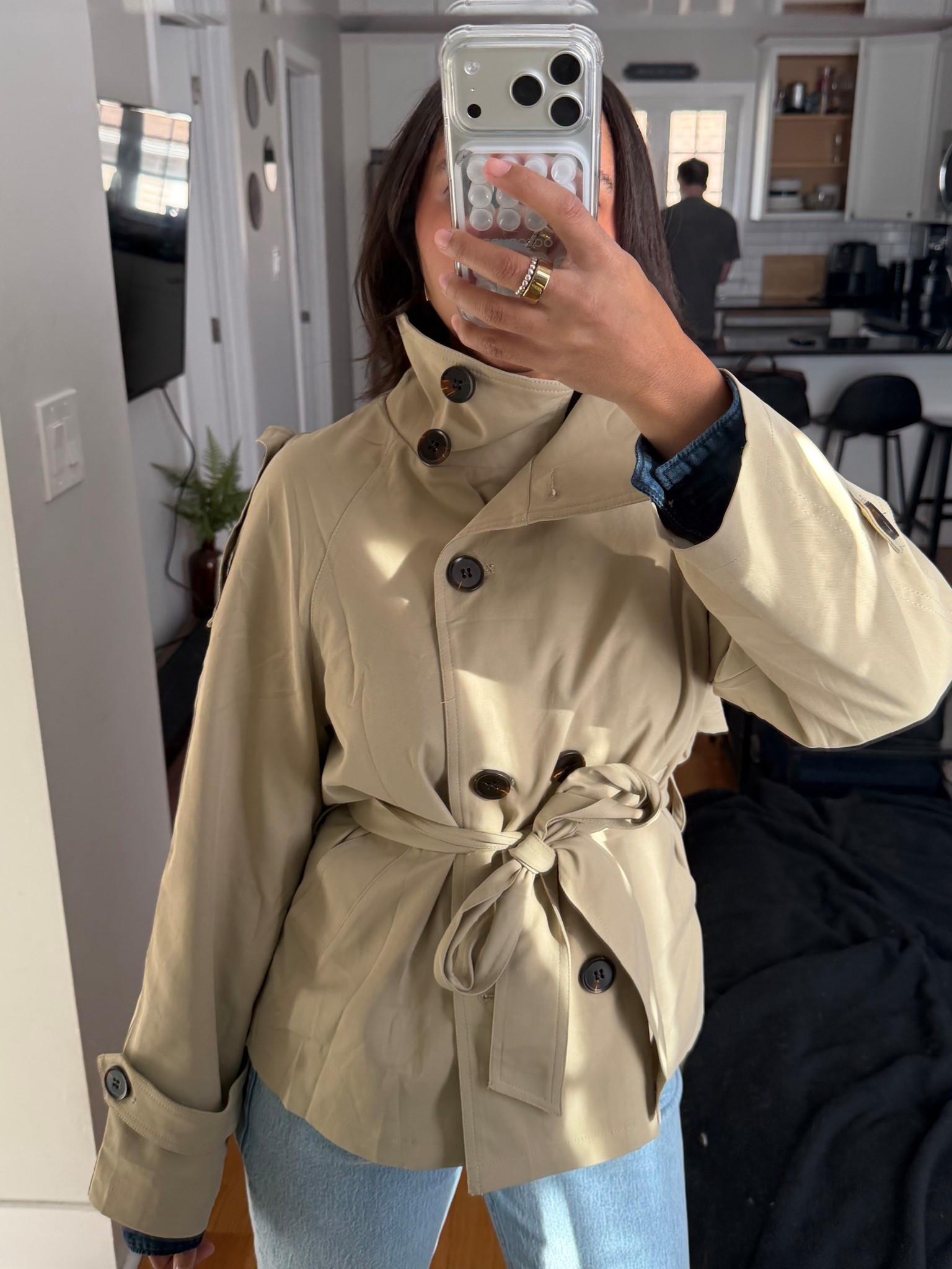 wearing an XS! Amazon trench coat, cropped trench coach, tie waist trench coat 

#LTKootd