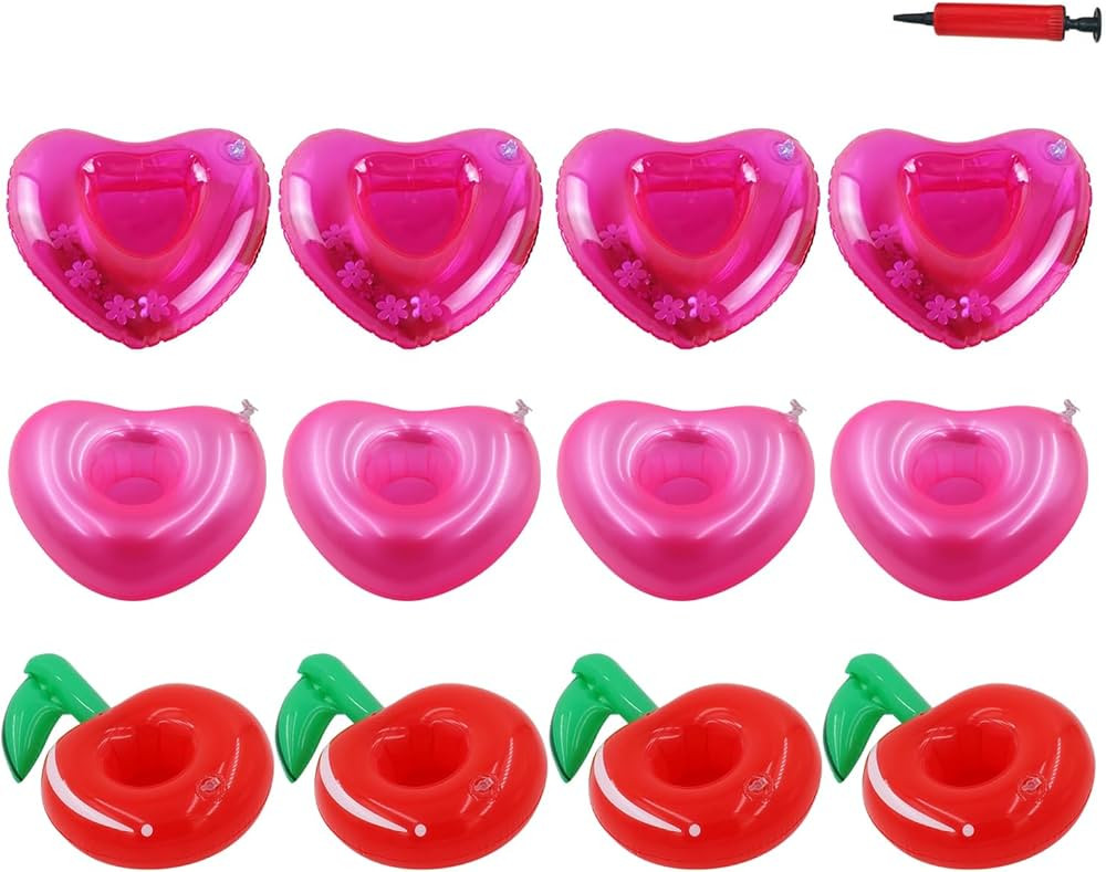 Aoutacc Float Drink Holders for Pool,Inflatable Beverage Floats Cup Coasters with Mini Air Pump | Amazon (US)