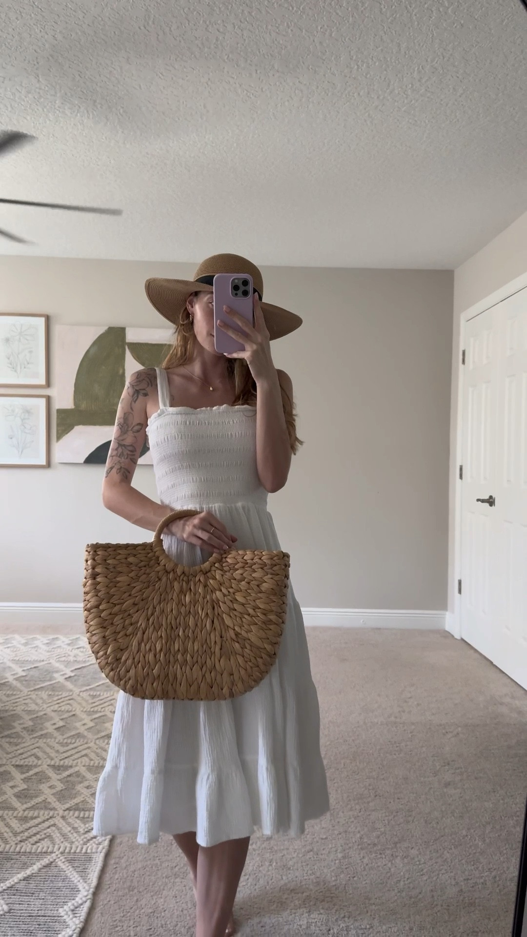 Coastal classics you’ll wear on repeat 🌾🤍 The perfect white dress, gold jewelry, and a woven beach bag that’s as chic as it is functional. Ready for pool days, beach walks, and everything in between. #resortstyle #beachbagmusthave #vacationlook #neutralfashion #effortlesschic

#LTKItBag #LTKFindsUnder50 #LTKSeasonal