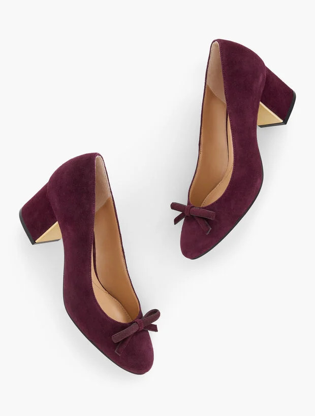 Isa Bow Pumps - Suede | Talbots