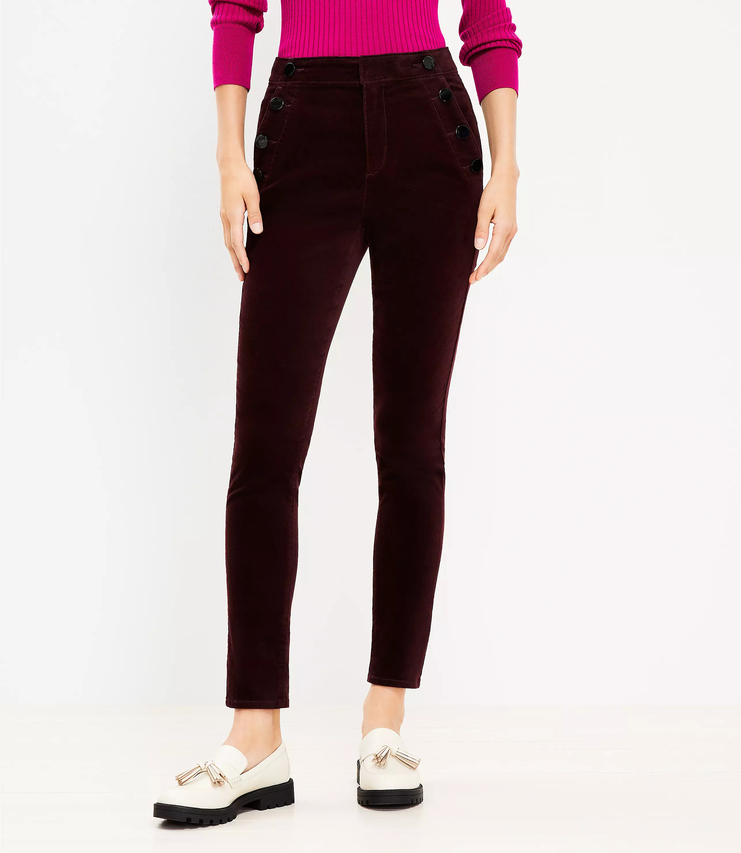 Curvy Mariner Skinny Pants in Velvet | LOFT