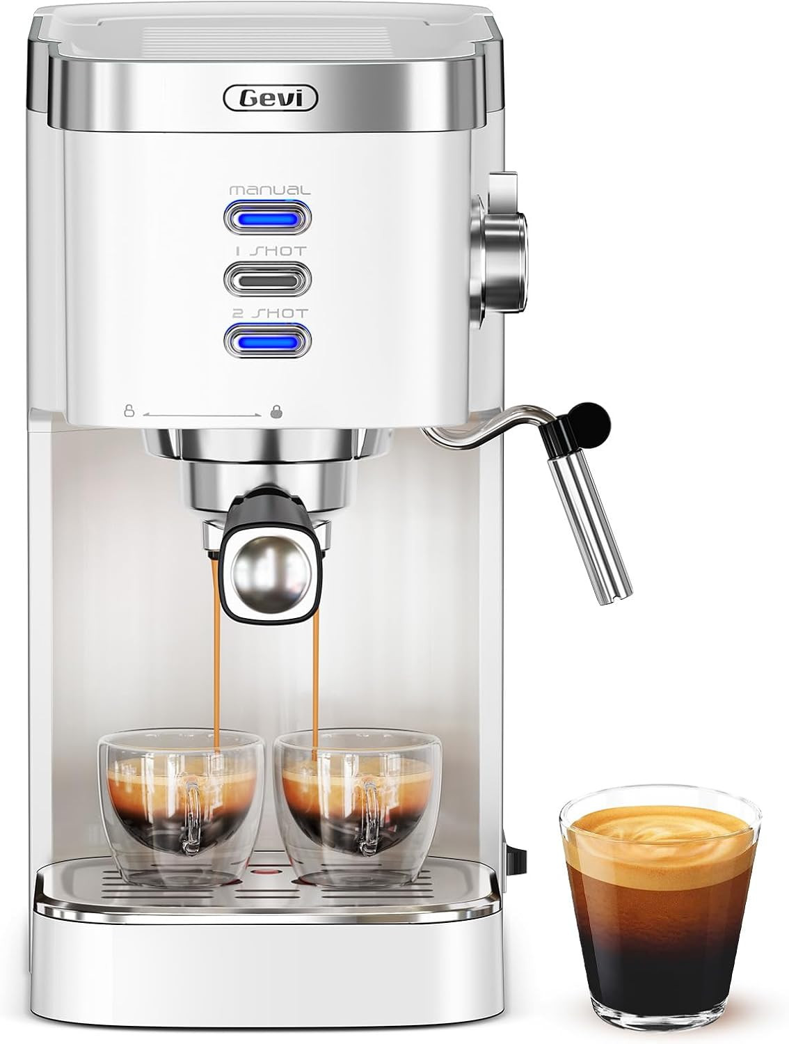 Gevi Espresso Machine 20 Bar High Pressure,Compact Espresso Maker with Milk Frother Steam Wand,Ca... | Amazon (US)