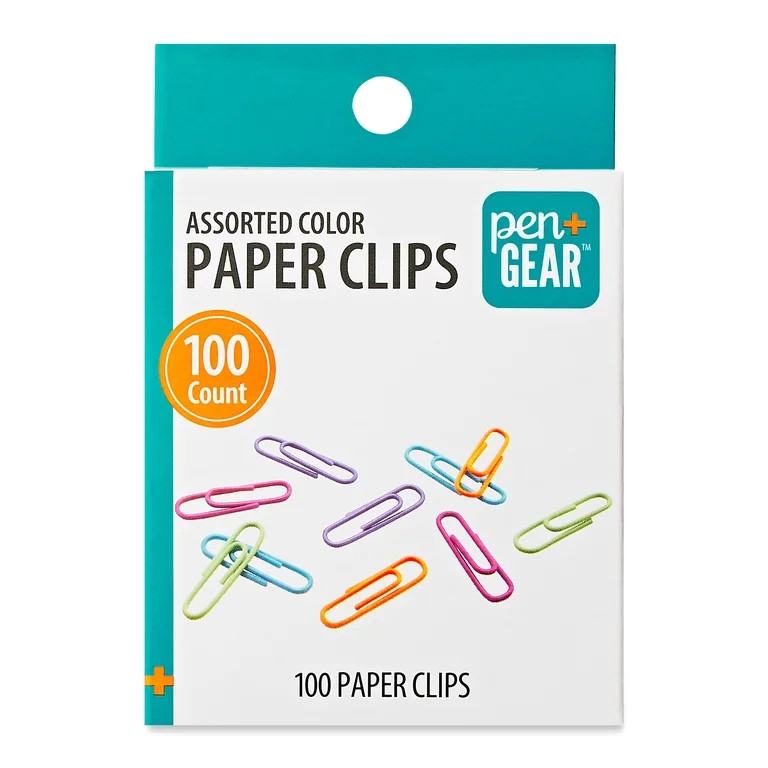 Pen+Gear Paper Clips, Assorted Colors, 100 Count | Walmart (US)