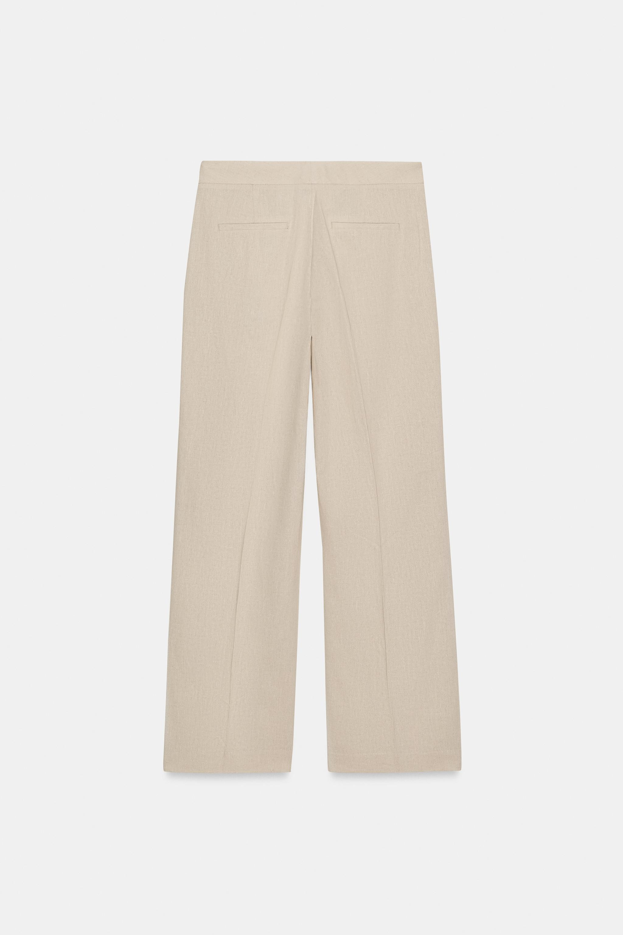 LINEN BLEND SAFARI TROUSERS | Zara UK