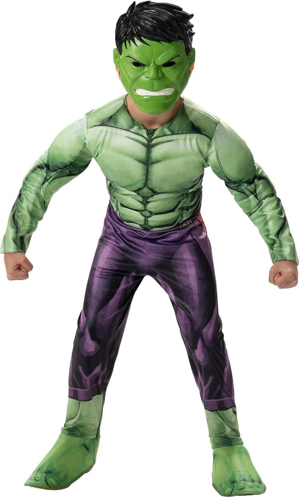 Marvel Hulk Official Youth Halloween Costume - Premium Quality Padded Jumpsuit with Plastic Mask | Amazon (US)