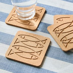 Sardine Cork Coaster Sets | West Elm (US)