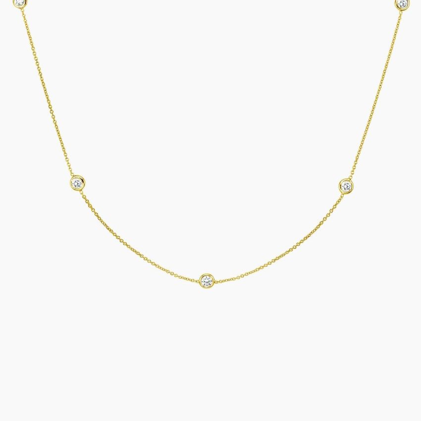 18K Yellow Gold Bezel Strand 18 in. Diamond Necklace (2/3 ct. tw) | Brilliant Earth