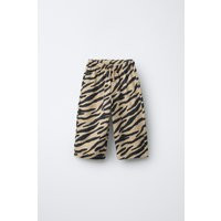 Zara - Animal Print Straight Plush Pants - Kids - Sand - Kids | Zara US