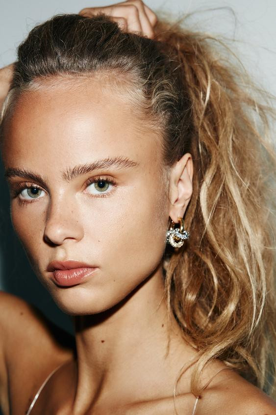 COMBINED SPARKLY HOOP EARRINGS | Zara US