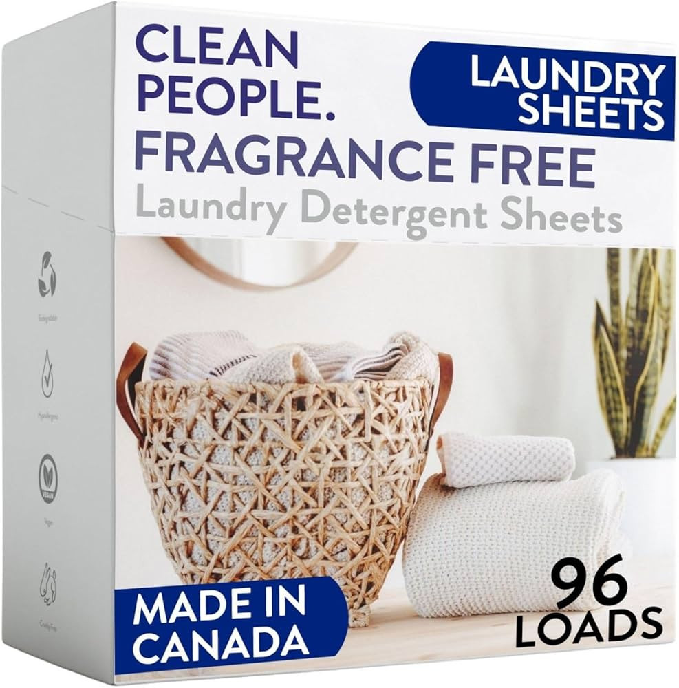 The Clean People Fragrance Free Laundry Detergent Sheets - Laundry Soap - Ultra Concentrated, Rec... | Amazon (US)