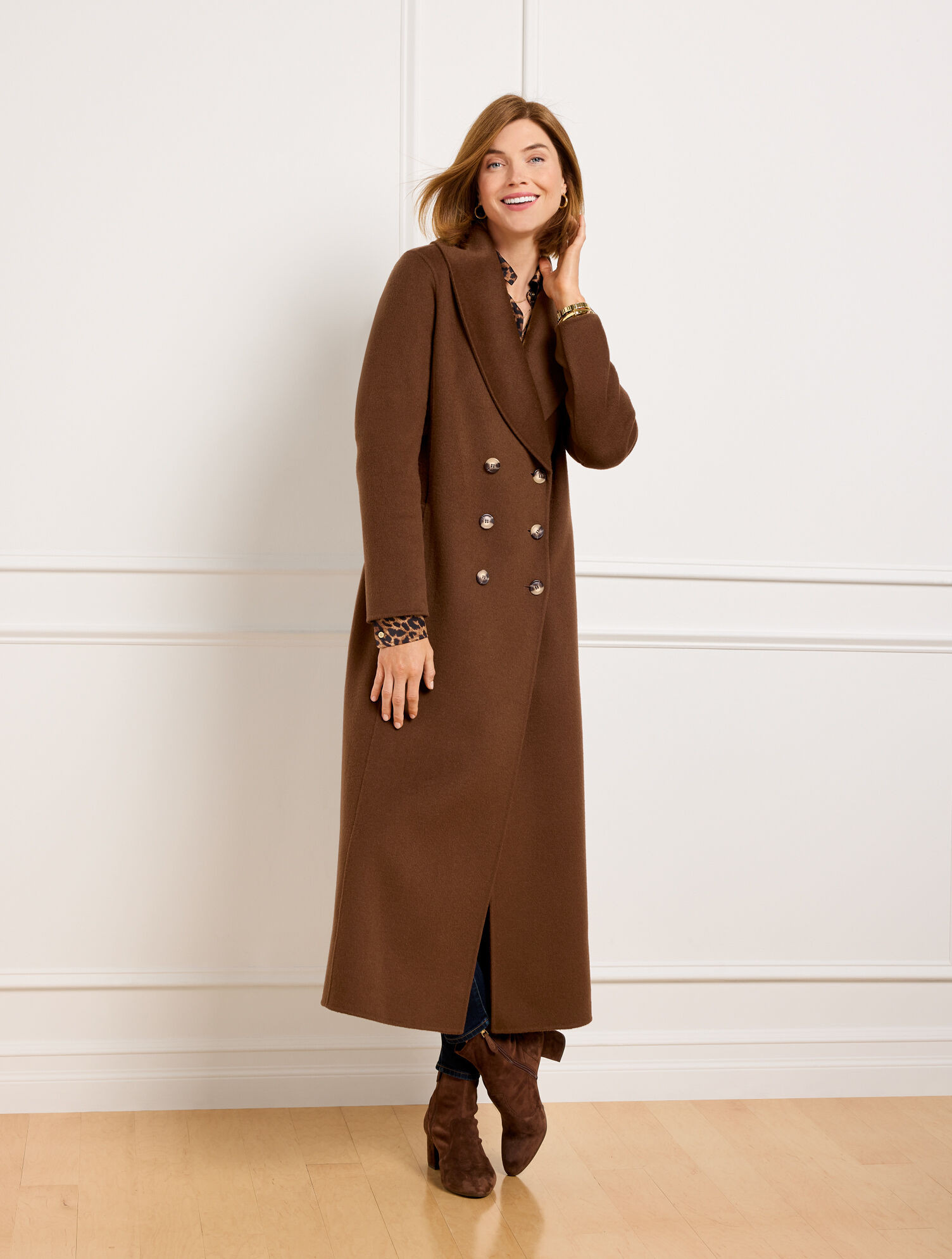 Double Face Wool Blend Shawl Collar Coat | Talbots