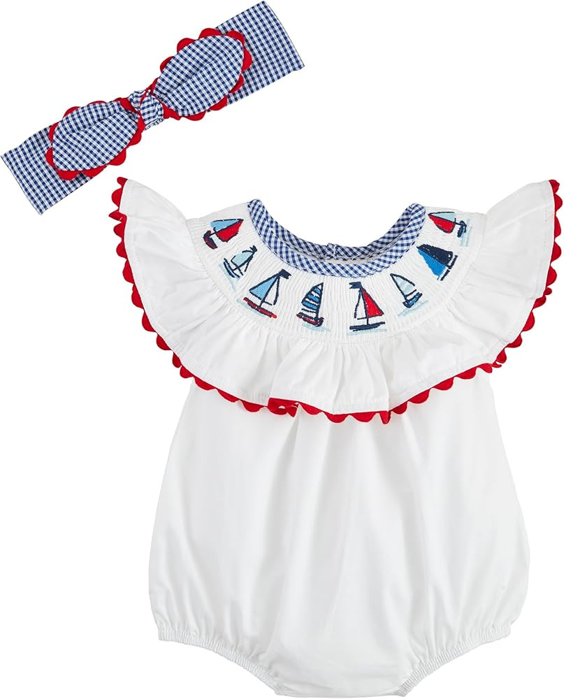 Mud Pie Baby Girls' Mud Pie Children's Smocked Sailboat Bubble | Amazon (US)