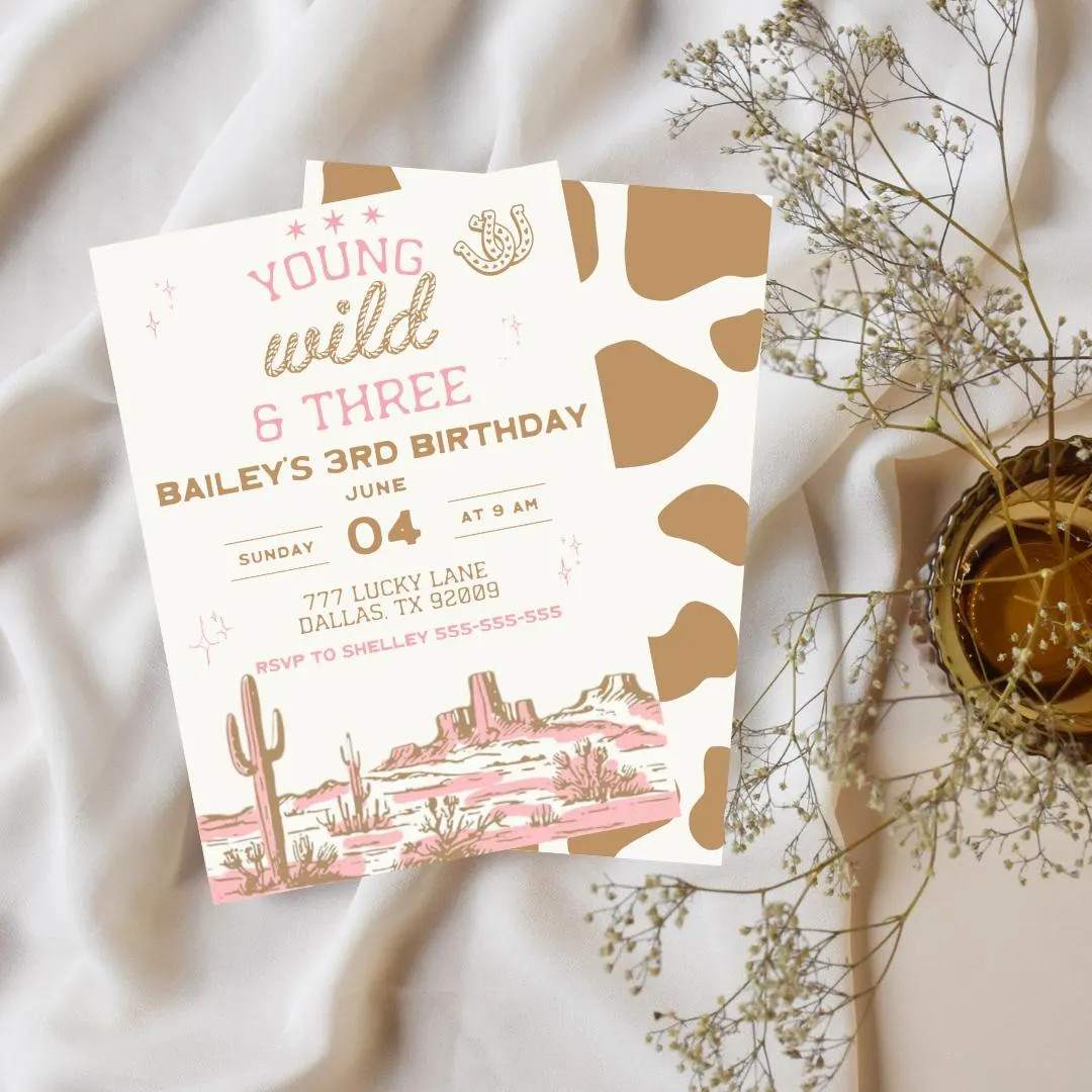 Rodeo birthday invitation Editable 3rd Rodeo Invite Cowgirl Theme Wild West Western Template Prin... | Etsy (US)