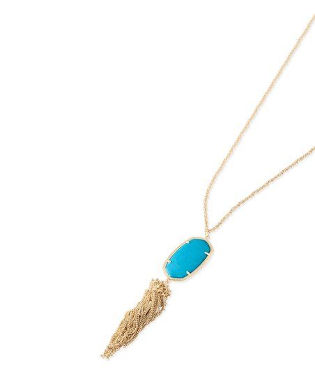 Kendra Scott Turquoise & 14k Gold-Plated Rayne Tassel Pendant Necklace | Zulily