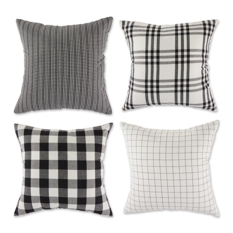 Design Imports Assorted Farmhouse Pillow Covers 18x18 Set of 4 | HSN