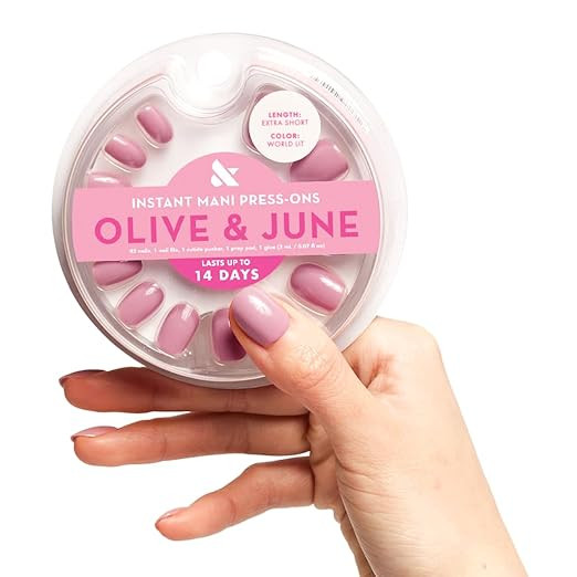 Olive & June Instant Mani Press On Nails (Glue) | 42 Fake Nails, 21 Sizes | Non-Toxic, Long-Lasti... | Amazon (US)