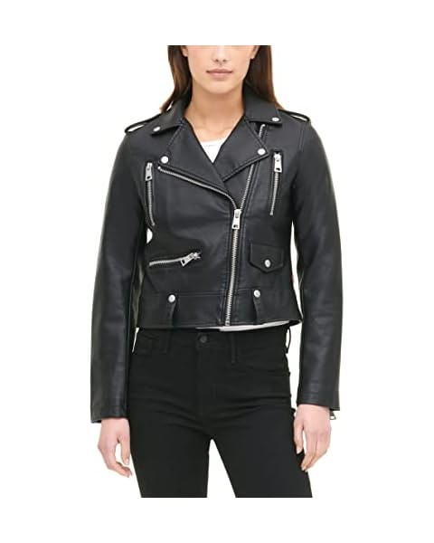 Levi's Women's Faux Leather Belted Motorcycle Jacket (Standard and Plus Sizes) | Amazon (US)
