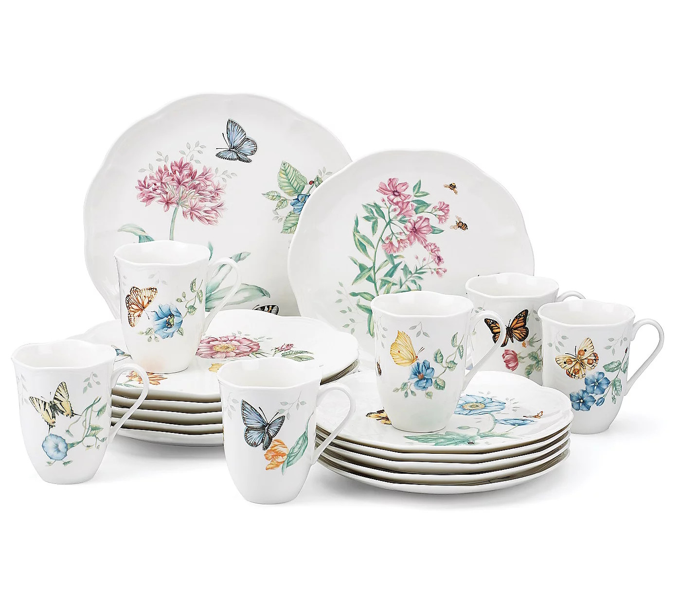 Lenox 18-Piece Butterfly Meadow Dinnerware Set | QVC
