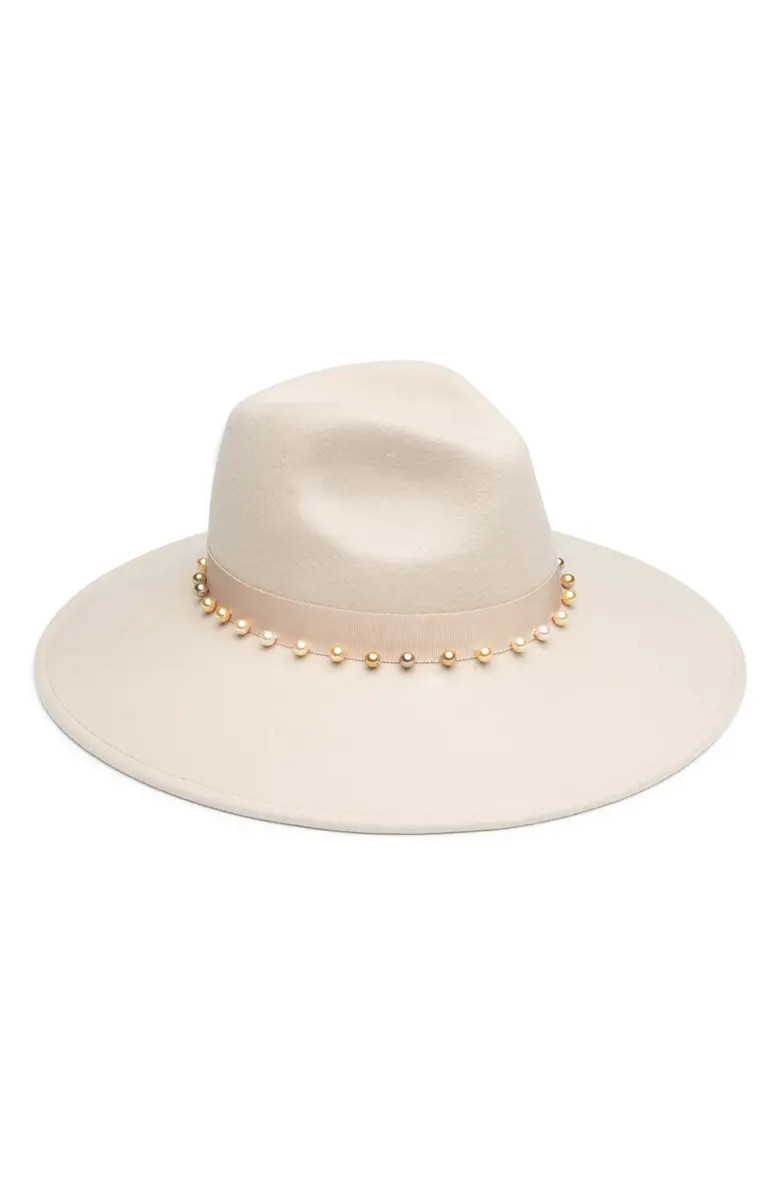 Eugenia Kim Pearl Trimmed Wool Fedora | Nordstromrack | Nordstrom Rack