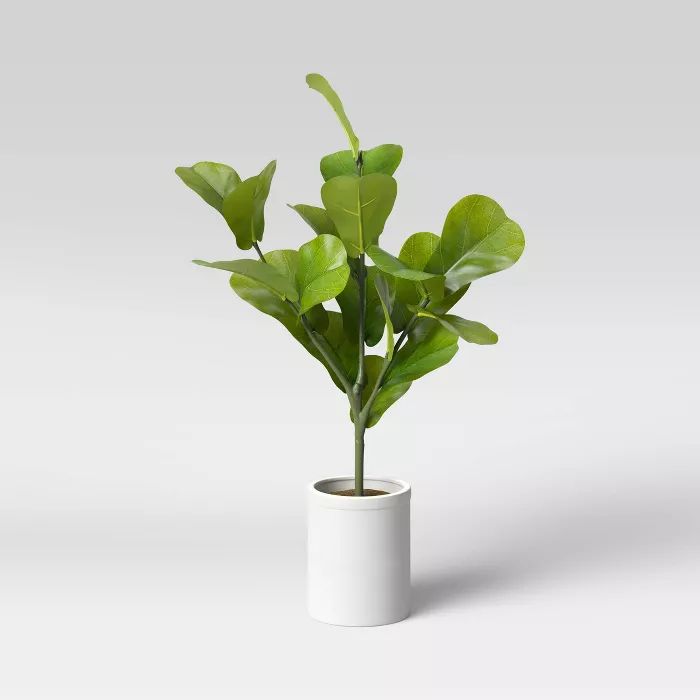 32" x 18" Artificial Fiddle Leaf Plant in Pot - Threshold™ | Target