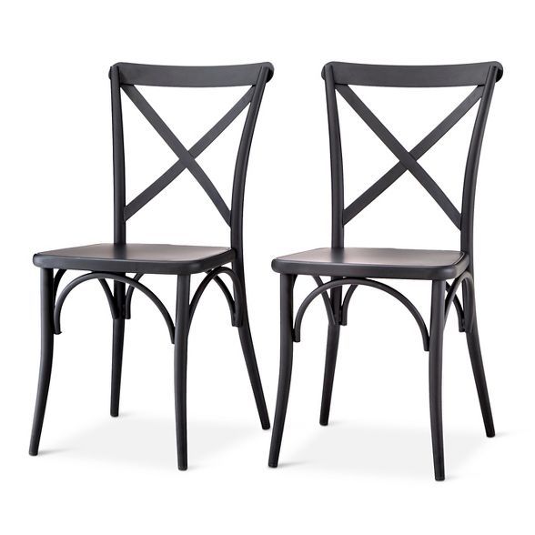 Set of 2 Malden French Bistro Dining Chair Black - Threshold™ | Target